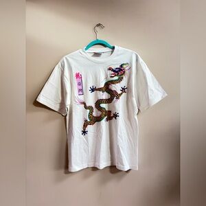 Formosa Y2K 100% Cotton Short Sleeve Multicolor Dragon Graphic Tee Shirt Top